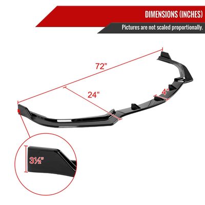 2018-2021 Acura TLX Glossy Black 3Pcs Front Bumper Lip Splitter Kit