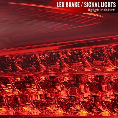 2015-2019 Ford Focus Hatchback LED Tail Lights Chrome Housing/Red Lens