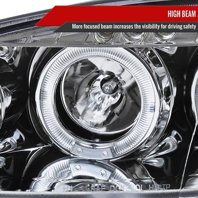 2001-2005 Mazda Miata MX-5 Dual Halo Projector Headlights Chrome/Clear Lens