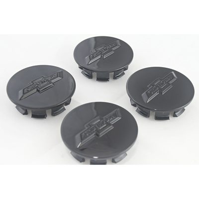 2013-2023 Chevrolet Traverse Licensed Wheel Cap Emblem Set Gloss Black 4Pcs ABS Plastic