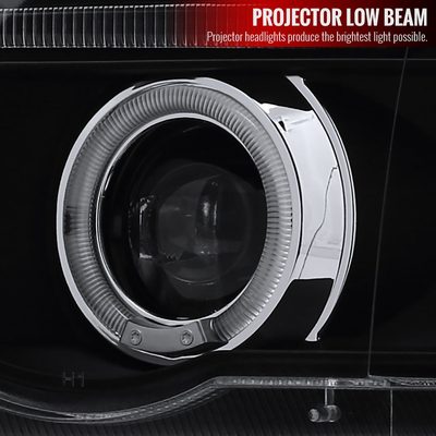 2001-2003 BMW E53 X5 Dual Halo Projector Headlights Matte Black/Clear Lens