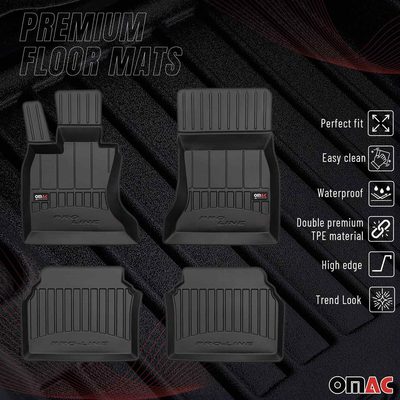 2010-2017 BMW 5 Series GT F07 RWD Premium Floor Mats Liners Full Set All Weather Heavy Duty Black
