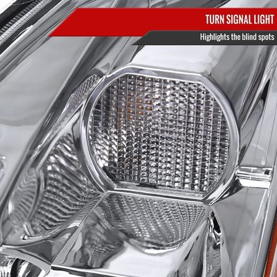 2004-2006 Nissan Maxima Projector Headlights w/ Amber Reflectors Chrome/Clear