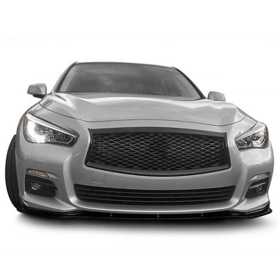 2014-2017 Infiniti Q50 Glossy Black Polypropylene 3Pcs Bumper Lip Spoiler
