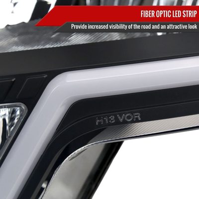 2009-2014 Ford F-150 LED Bar Factory Headlights Amber Reflectors Matt Black