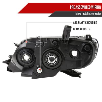 2011-2020 Toyota Sienna Passenger/Right Side Projector Headlights Chrome/Clear