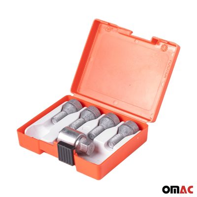 Wheel Lock Kit for BMW 2 Series 4 Series M14X1,25 Galvanized Silver 4Locks&1Key