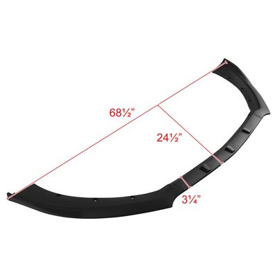 2015-2017 Ford Mustang Matte Black Polypropylene 3Pcs Bumper Lip Spoiler