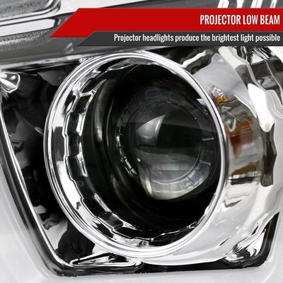2011-2014 Dodge Charger Dual LED U-Bar Projector Headlights Chrome/Clear Lens