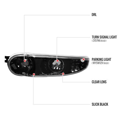 2001-2006 GMC Yukon / XL Denali/02-2006 Sierra Denali Dual Halo Headlights Black