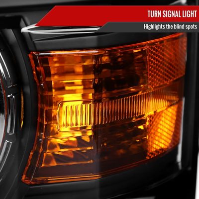 2014-2015 Chevy Silverado 1500 Projector Headlights Matte Black/Clear Lens