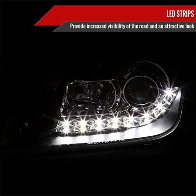 1999-2004 VW Jetta/Bora Projector Headlights R8 LED Light Strip Matt Black