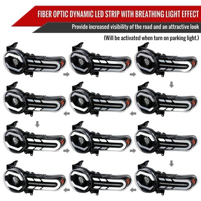 2007-2014 Toyota FJ Cruiser Signal Animated LED Bar Projector Headlights Black