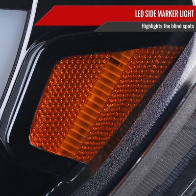 2015-2021 Chevy Colorado LED Bar Projector Headlights Glossy Black/Smoke Lens