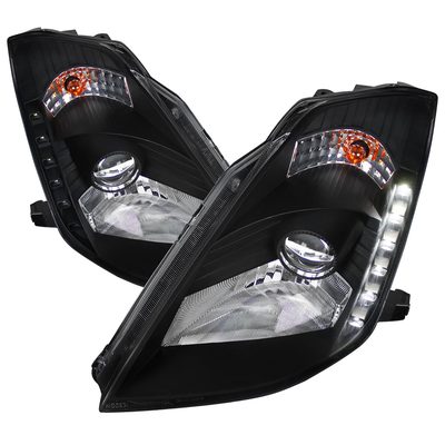 2003-2005 Nissan 350Z Projector Headlights Matte Black Housing/Clear Lens