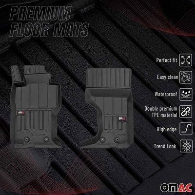 OMAC Premium Floor Mats for Fiat 124 Spider 2017-2020 Waterproof Heavy Duty 2Pcs