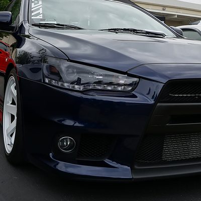 2008-2015 Mitsubishi Lancer EVO Projector Headlights SMD LED Light Strip Smoke