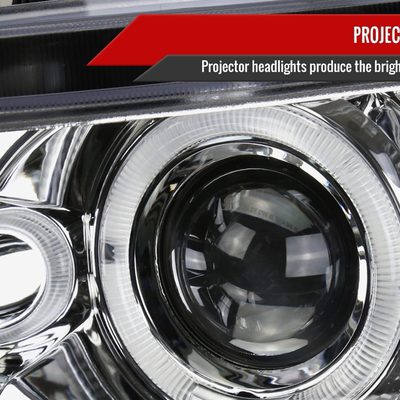 2006-2011 Honda Civic Coupe Dual Halo Projector Headlights Chrome/Clear Lens