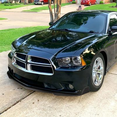 2011-2014 Dodge Charger SRT8 Matte Black 3PC Front Bumper Lip Splitter Kit