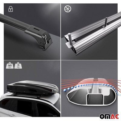 2009-2017 Opel Insignia Roof Rack Cross Bars Silver Luggage Carrier 2 Pcs