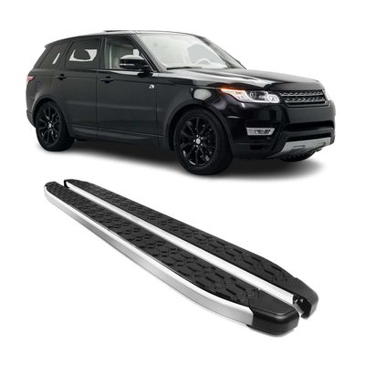 2014-2022 Land Rover Range Rover Sport Running Boards Side Steps Silver & Black