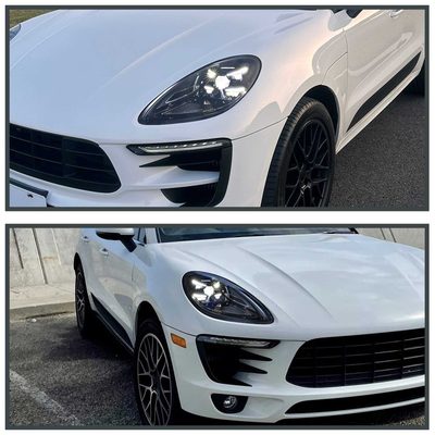 For Porsche Macan 95B.1 2015-2018 Matrix LED Projector Headlights DRL Non-Dynamic Black Clear Glossy Trim