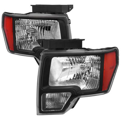 2009-2014 Ford F-150 Factory Style Headlights Matte Black Housing/Clear Lens