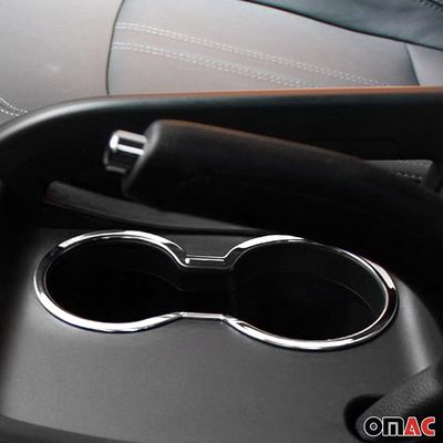 2011-2016 Kia Sportage Cup Holder Frame Inner Molding Trim Silver Stainless Steel 1Pc