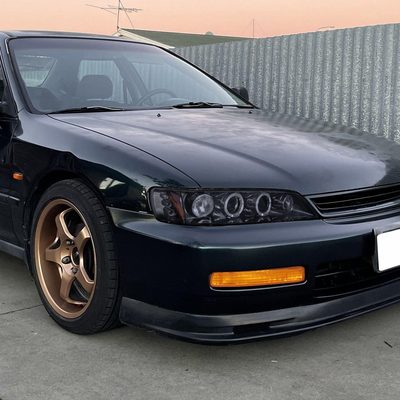 1994-1997 Honda Accord Dual Halo Projector Headlights Glossy Black/Smoke Lens