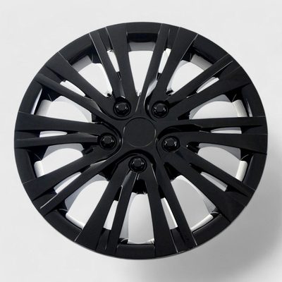 Semi-Universal Wheel Cover Hubcaps Set Gloss Black 4Pcs PP