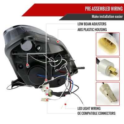 2000-2005 Toyota Celica Dual Halo Projector Headlights Matte Black/Clear Lens