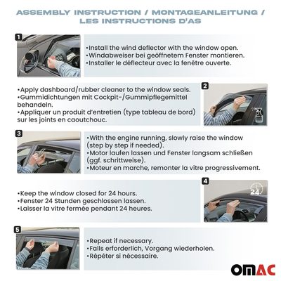 2018-2024 VW Tiguan Window Visor Vent Rain Deflector 2Pcs Smoke