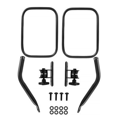 1997-2018 Jeep Wrangler TJ/JK Quick Release Black Steel Square Side Mirrors