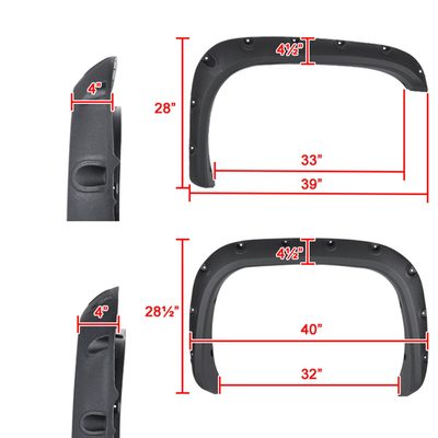 1994-2001 Dodge RAM 1500 2500 3500 Textured Rivet Style Fender Flares