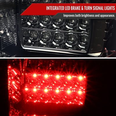 2018-2020 Ford F-150 LED Tail Lights Chrome Housing/Red Smoke Lens