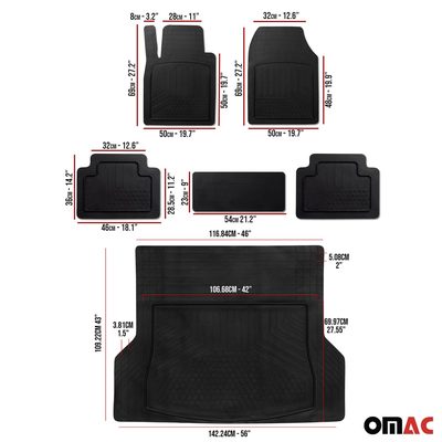 2021-2026 BMW iX3 G08 Universal Floor Mats & Cargo Liner Black