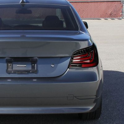 2008-2010 BMW E60 5 Series Sedan LED Tail Lights Jet Black/Clear Lens