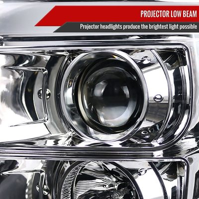 2011-2016 F-250/F-350/F-450/F-550 LED C-Bar Projector Headlights Chrome/Clear