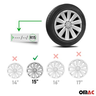 15" 4x Set Wheel Covers Hubcaps for Scion Silver Gray