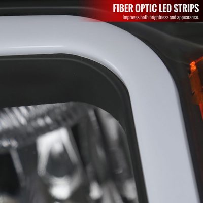 2014-2015 Chevy Silverado 1500 LED Bar Factory Headlights - Black Matt Black