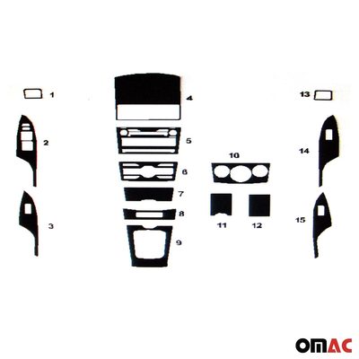 2009-2013 Toyota Corolla Sedan Carbon Look Dashboard Console Trim Kit 15 Pcs