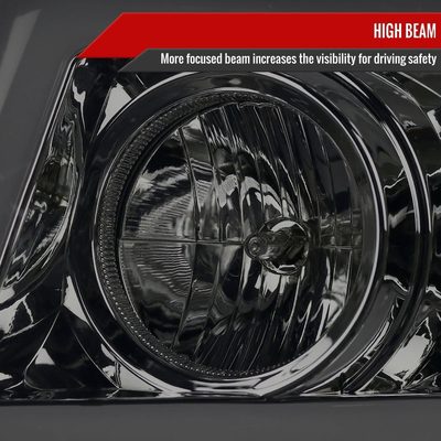 2007-2013 Chevy Avalanche/ Tahoe Suburban LED C-Bar Headlights Chrome&Smoke