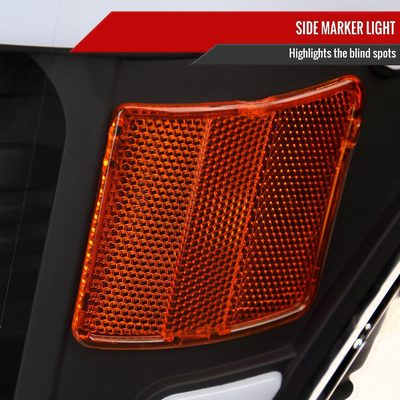 2009-2014 Ford F-150 LED Strip Projector Headlights Matte Black/Clear Lens