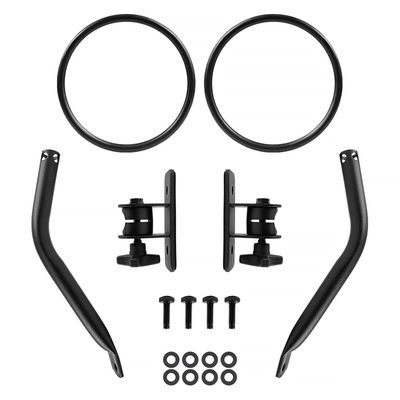 1997-2018 Jeep Wrangler TJ JK Quick Release Black Steel Round Side Mirrors