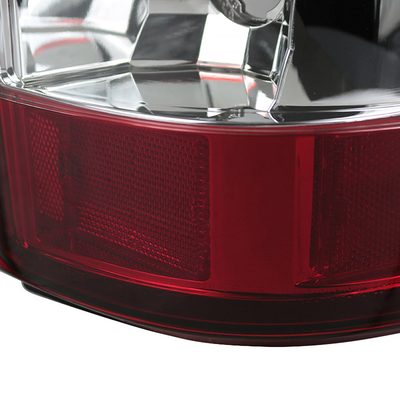2003-2006 Chevy Silverado LED Tail Lights Chrome Housing/Red Clear Lens