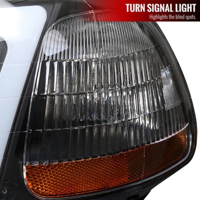 1996-1998 Honda Civic Coupe/Sedan LED Bar Factory Headlights Matt Black