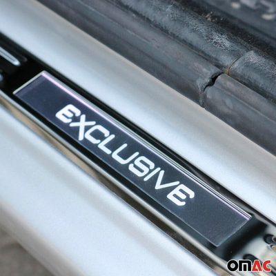 Fiat 500L 500X Door Sill Scuff Plate Illuminated Exclusive Stainless Steel Silver 4Pcs
