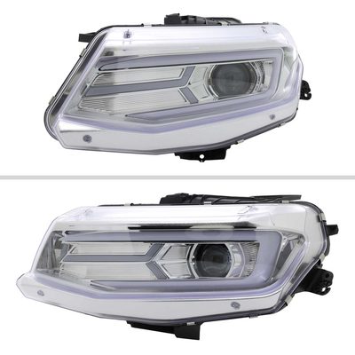 For Chevrolet Camaro 2016-2018 LED Strip Projector Headlights Turn Signal Lights Chrome Housing Clear Lens