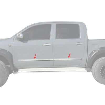 2005-2015 Toyota Tacoma Side Door Molding Trim Skirt Garnish Stainless Steel Silver 4Pcs