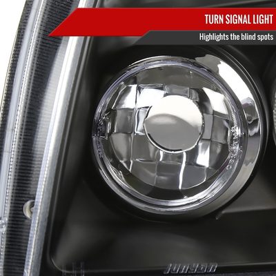 2005-2007 Dodge Magnum Dual Halo Projector Headlights Matte Black/Clear Lens